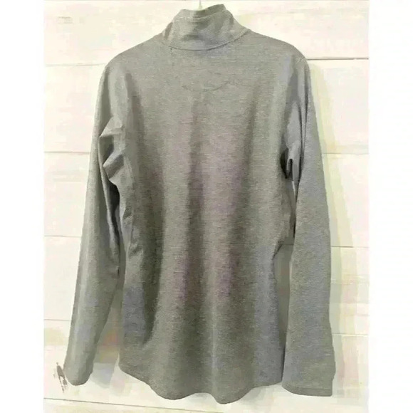 REI Women's Medium Half-Zip Midweight Base Layer Gray Stripe Long Sleeve - Picture 6 of 9